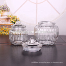 20oz 600ml food grade airtight storage Cookie glass jar with glass lid
